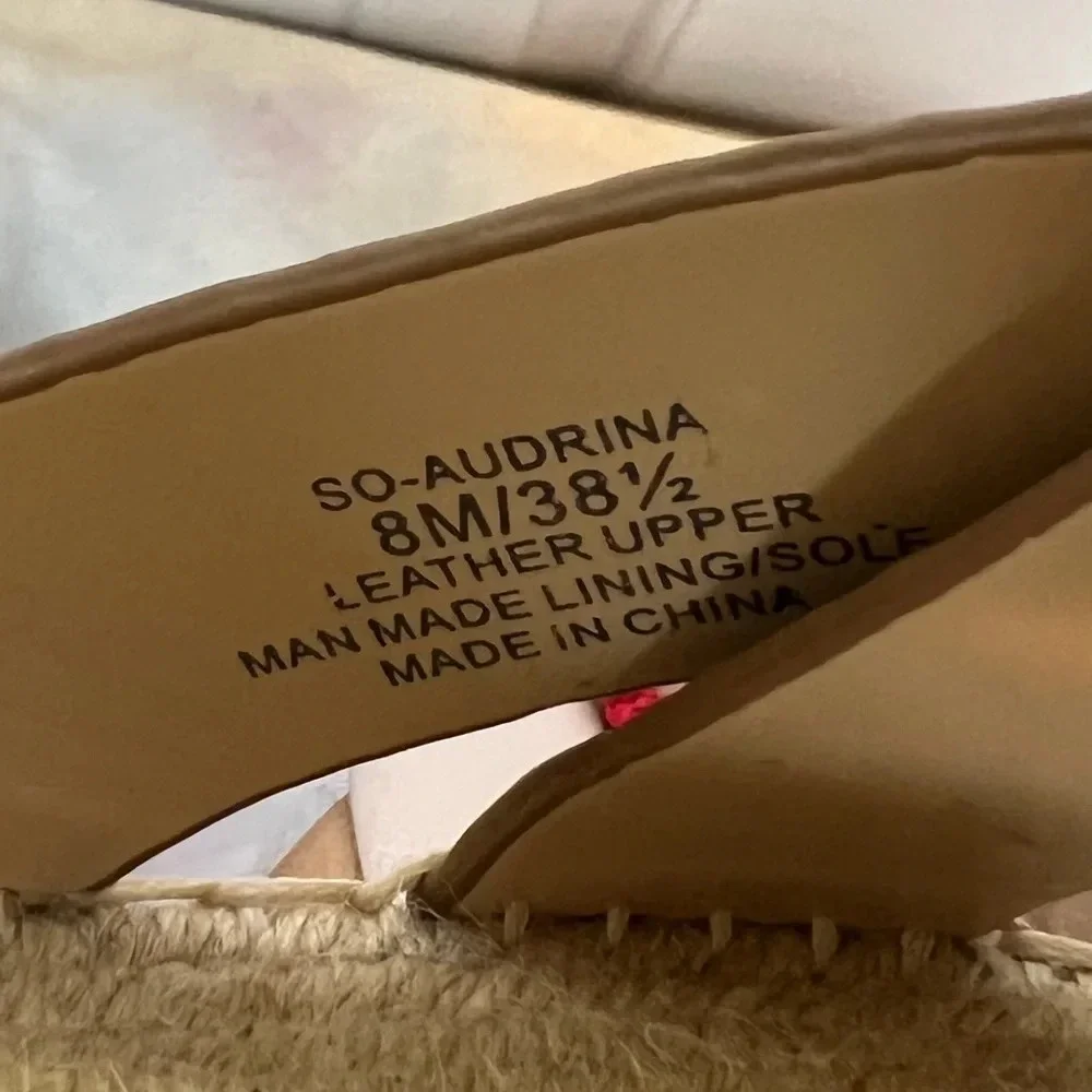 Sole Society Audrina Espadrille Platform Sandals, size 8